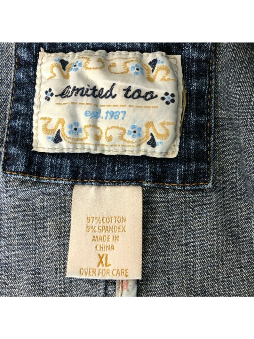 Limited Too Jean Jacket Girls XL Blue Denim Pockets Blazer EUC Princess Seams St - Picture 6 of 6